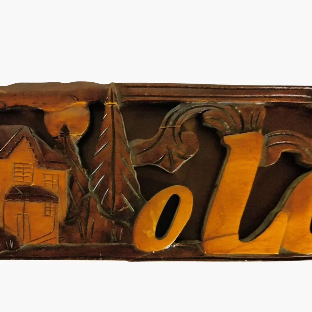 Bless This House O Lord Wooden Wall Decor Plaque Brown Rustic Cabin Spiritual